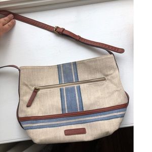 Lucky Brand Stripped Canvas Crossbody